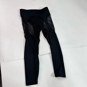 Savage X Fenty Leggings Womens 1X Black Pinup Fishnet High Waist Garter Belt